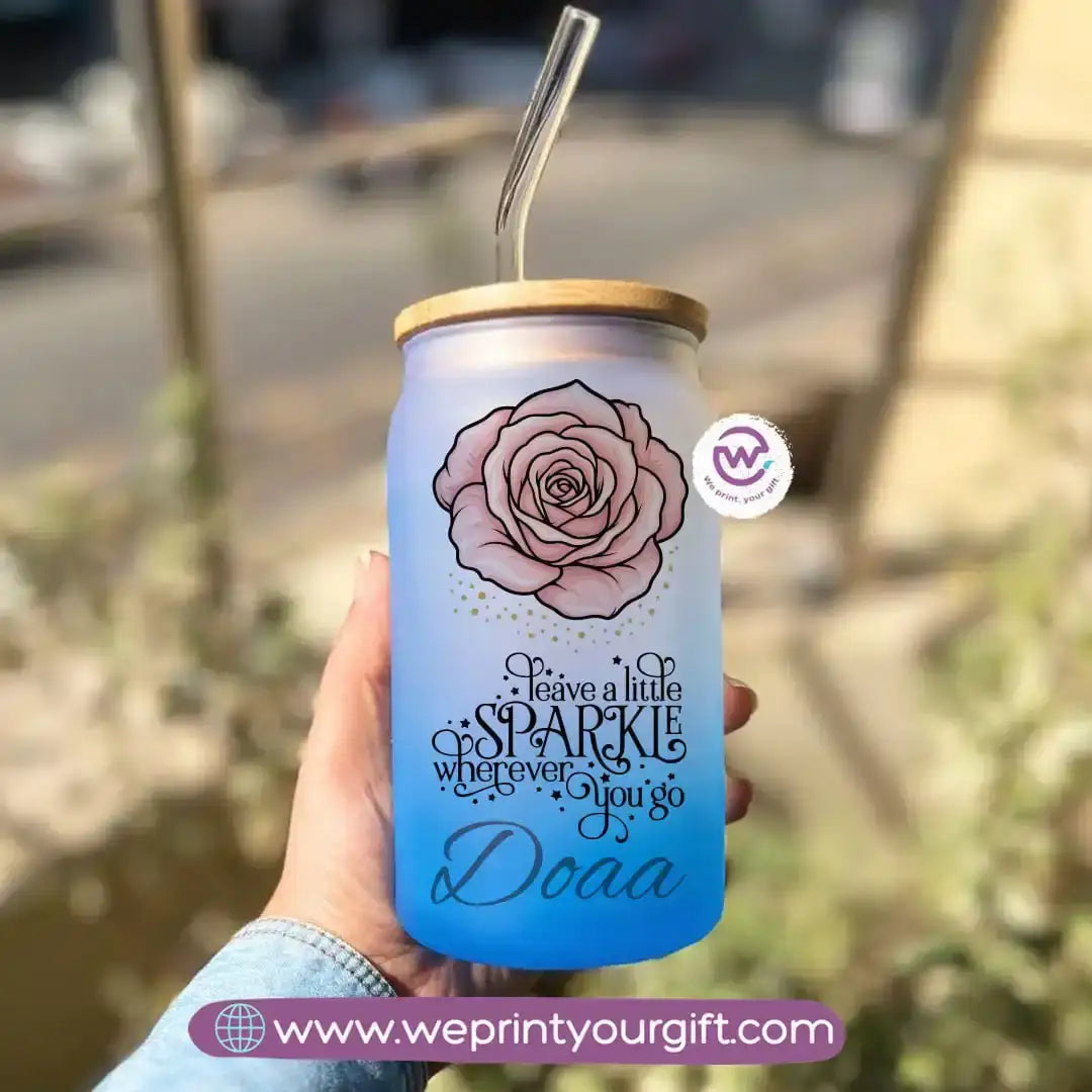 Frosted mug with straw- Motivation - WE PRINT