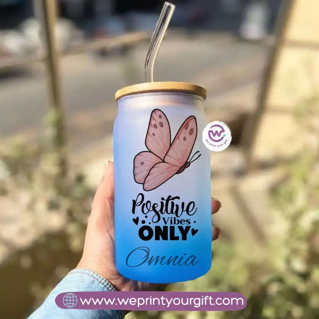 Frosted mug with straw- Motivation - WE PRINT