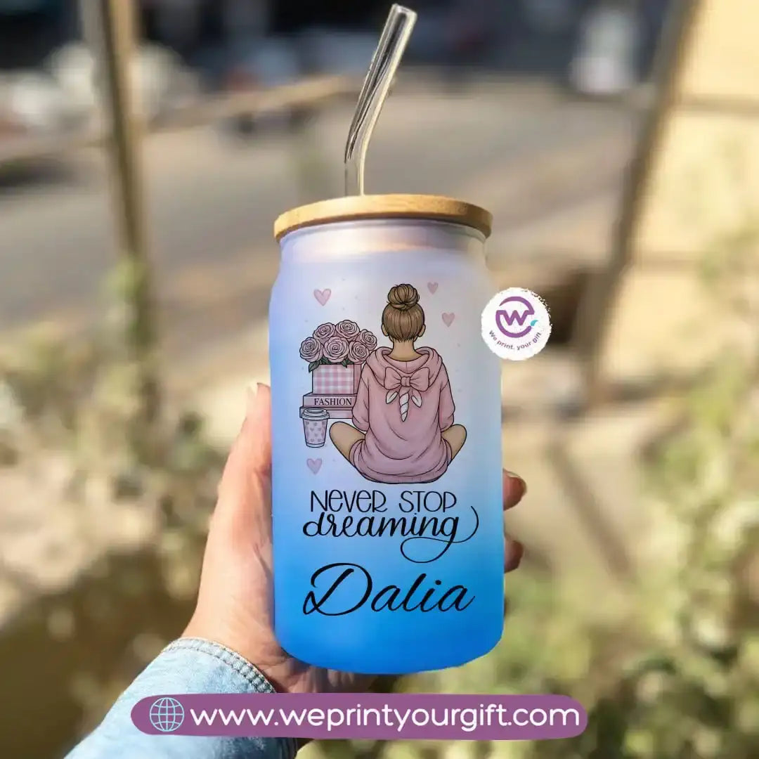 Frosted mug with straw- Motivation - WE PRINT