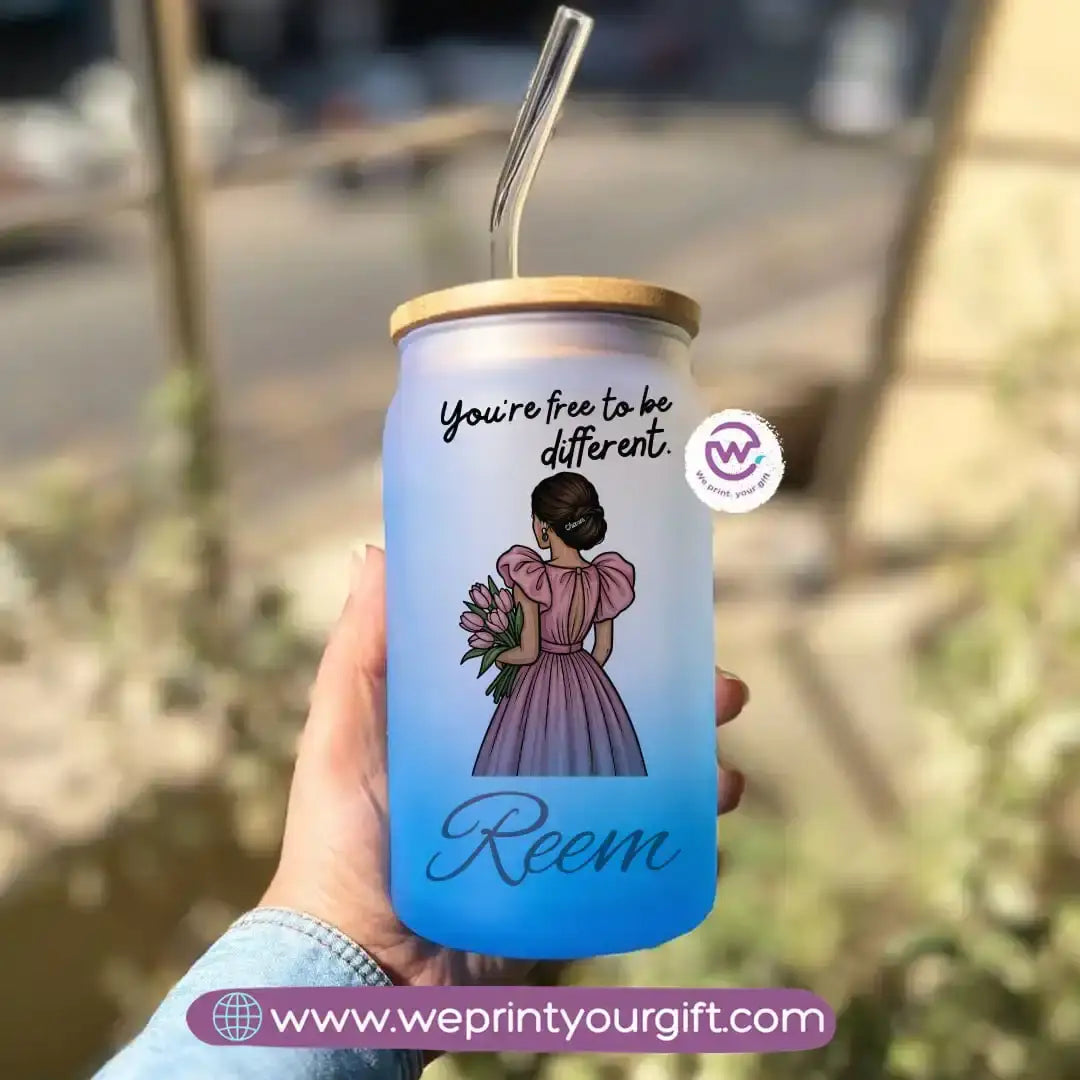 Frosted mug with straw- Motivation - WE PRINT