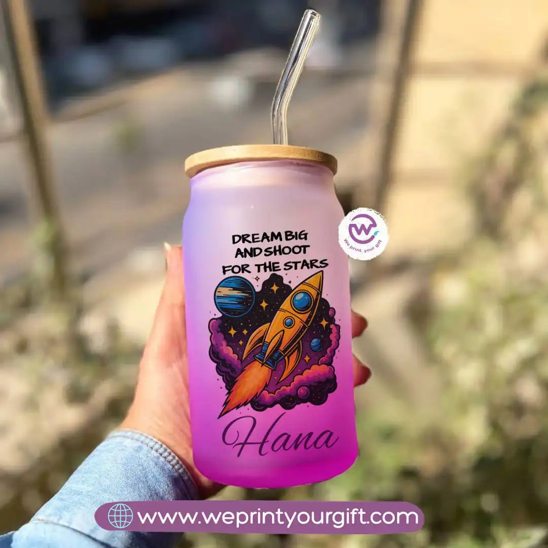 Frosted mug with straw- Inspirational quotes