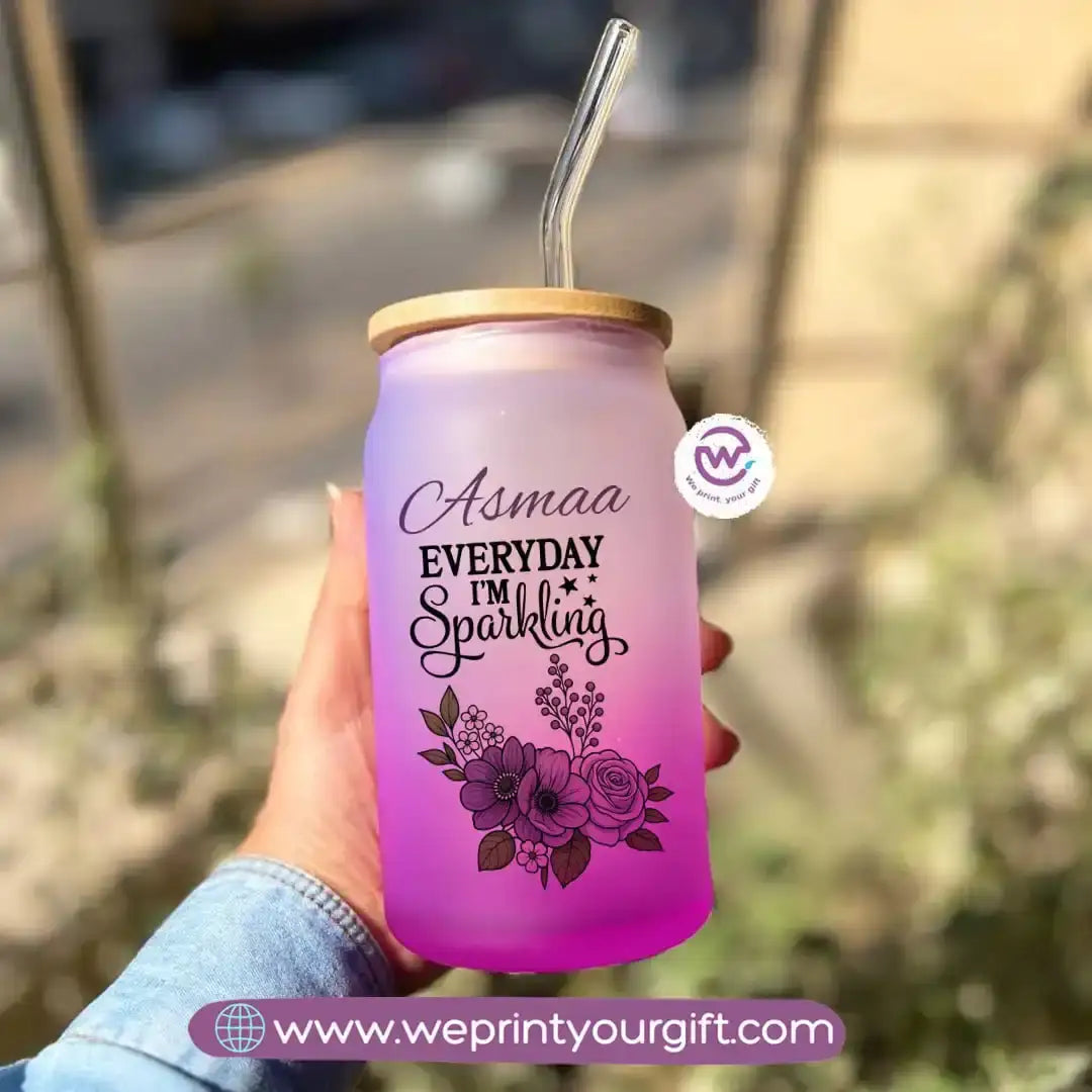 Frosted mug with straw- Inspirational quotes - WE PRINT