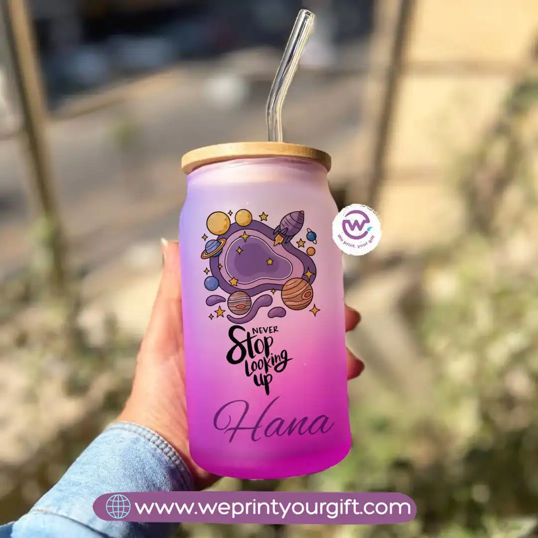 Frosted mug with straw- Inspirational quotes