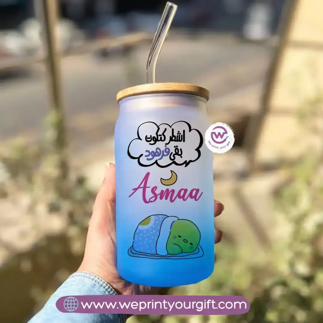 Frosted mug with straw- Comics - WE PRINT