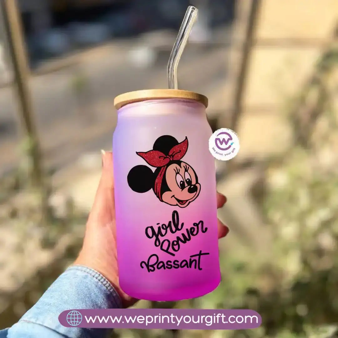 Frosted mug with straw- Disney - WE PRINT