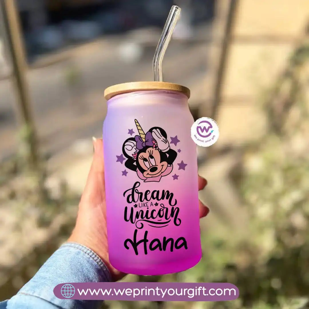 Frosted mug with straw- Disney - WE PRINT