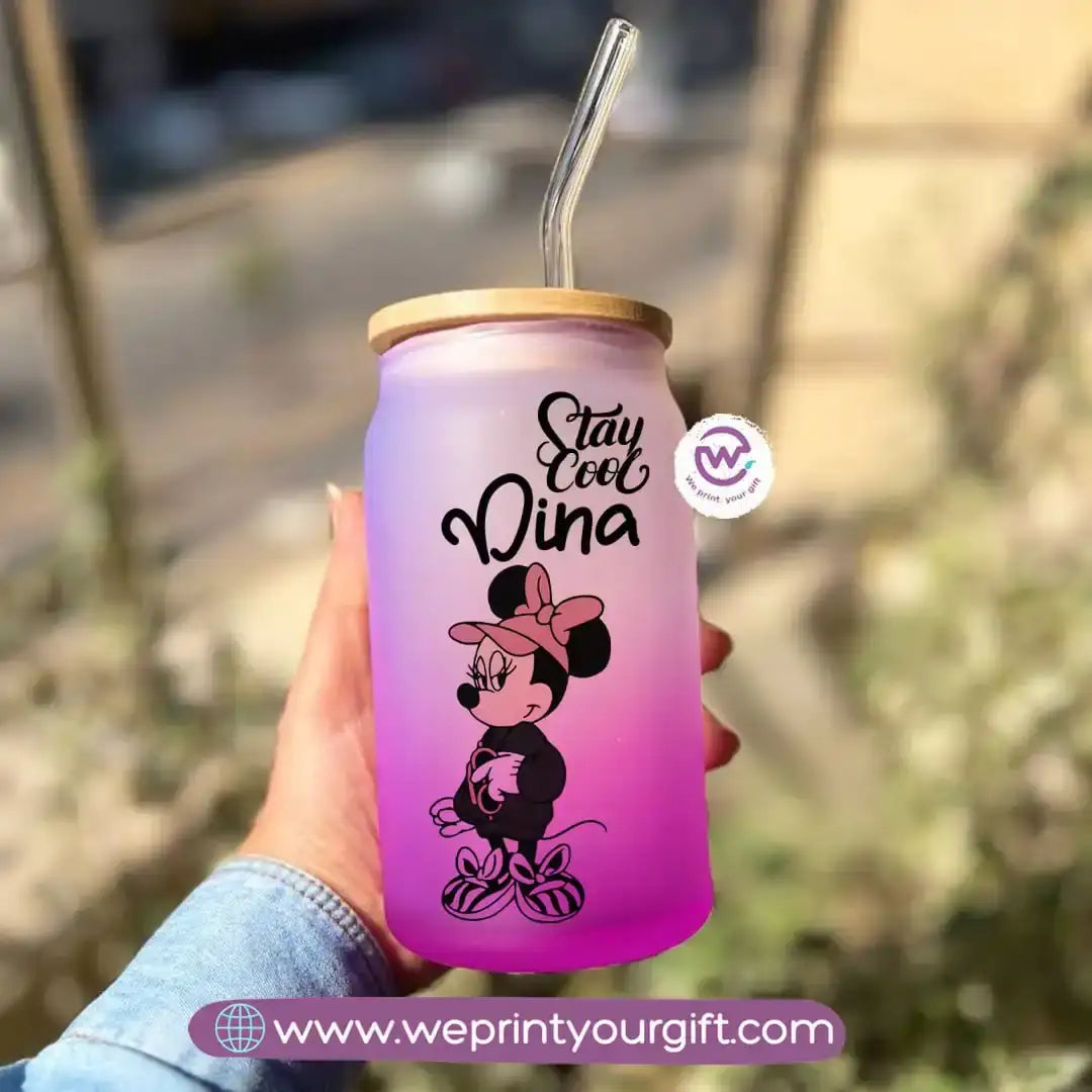 Frosted mug with straw- Disney - WE PRINT
