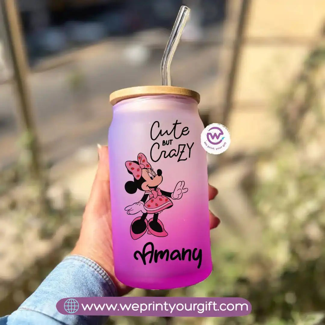 Frosted mug with straw- Disney - WE PRINT