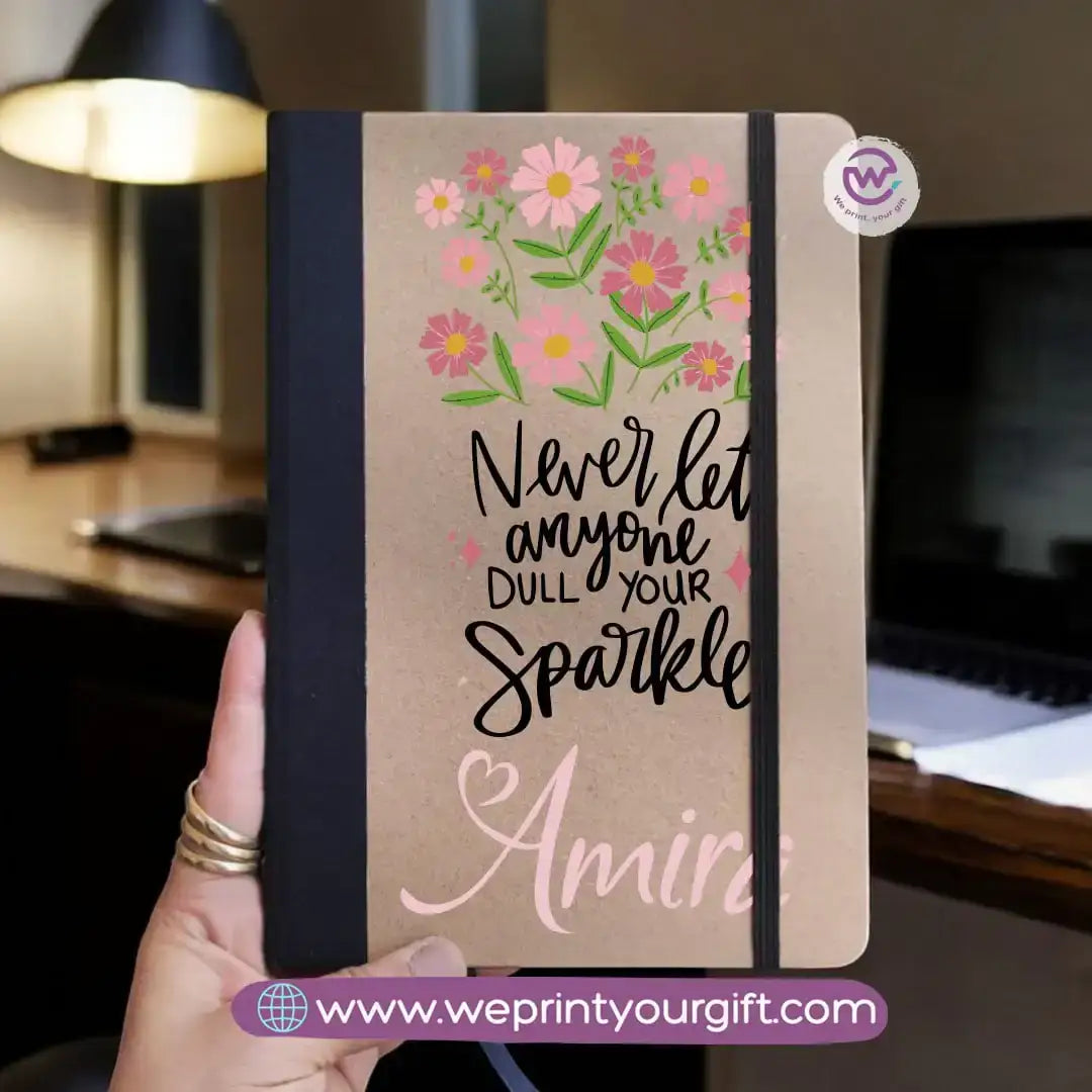 Personalized Notebook- Rubber notebook- Motivation - WE PRINT
