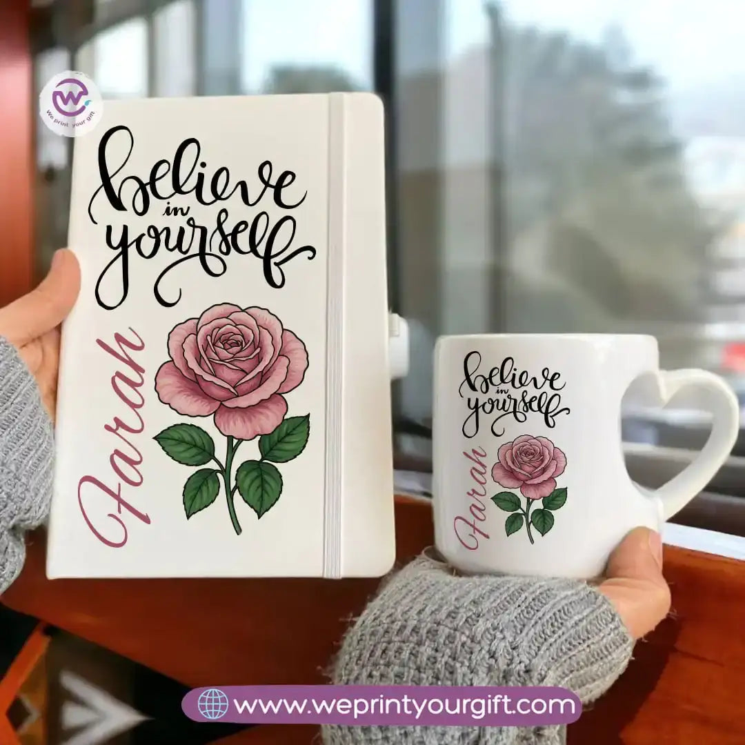 Motivation Set ( Heart handle mug +Notebook) - WE PRINT