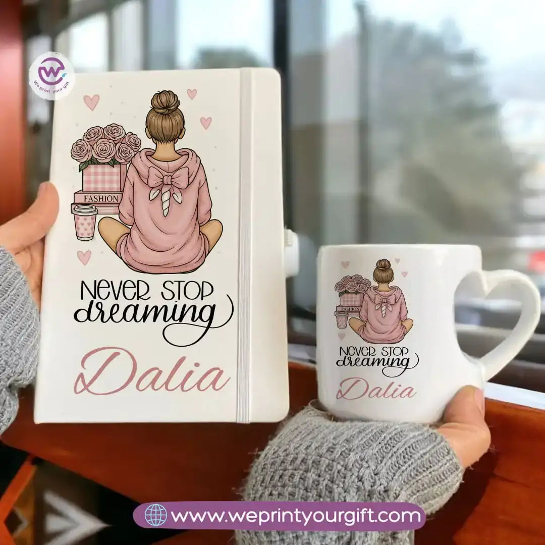Motivation Set ( Heart handle mug +Notebook) - WE PRINT