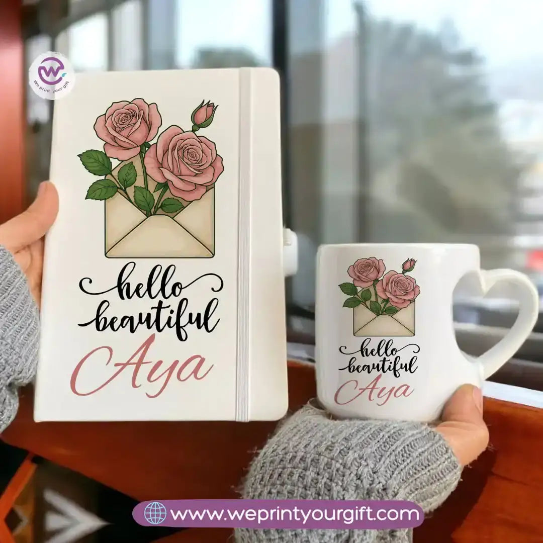 Motivation Set ( Heart handle mug +Notebook) - WE PRINT