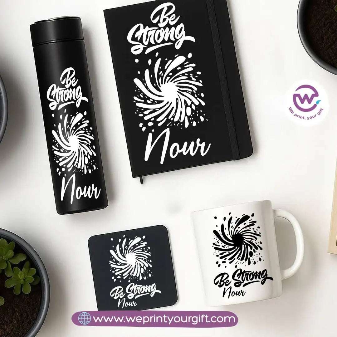 Personalized Motivational Gift Set with Name โ 4 Pieces (Black Edition) - WE PRINT