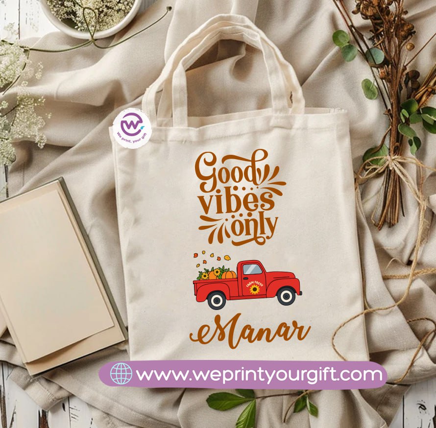 Retro Motivational Canvas Tote Bag – Vintage-Inspired Positive Quotes