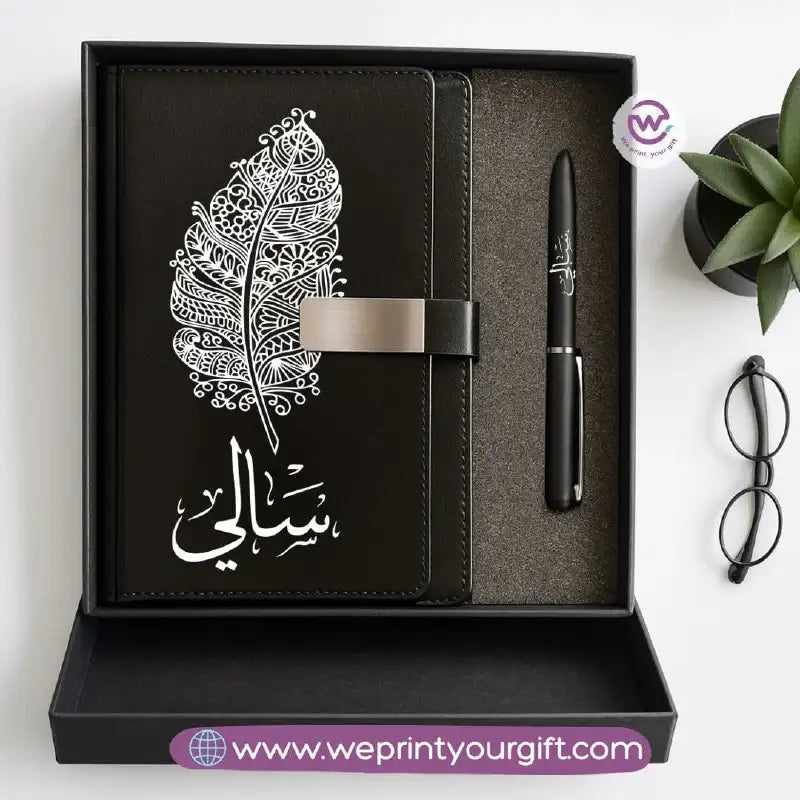 Personalized One Line Art Gift Box – Custom Name Notebook & Engraved Pen - WE PRINT