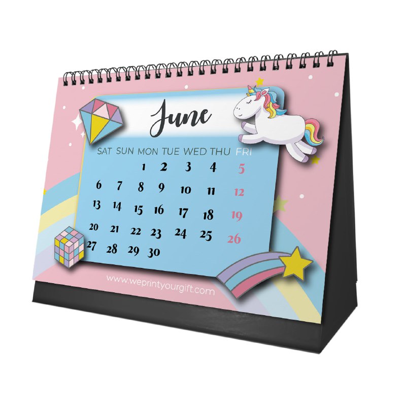 Unicorn Desk Calendar 2026
