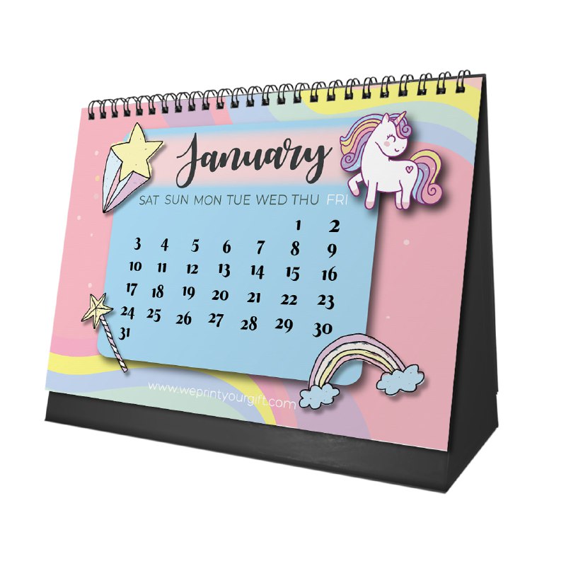 Unicorn Desk Calendar 2026