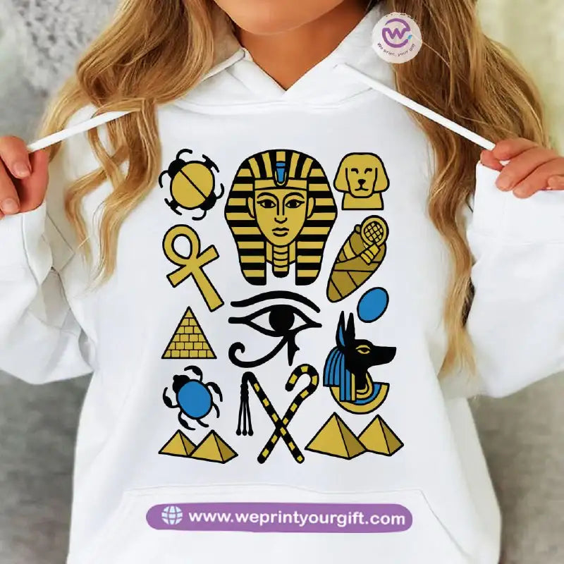 Pharaonic Egyptian Hoodie – Cotton Melton Unisex - WE PRINT