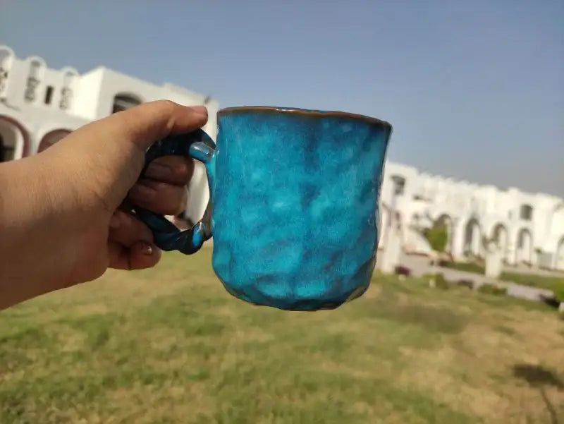 Blue Cloud Handmade Pottery Mug – 300 ml - Customization Options - WE PRINT