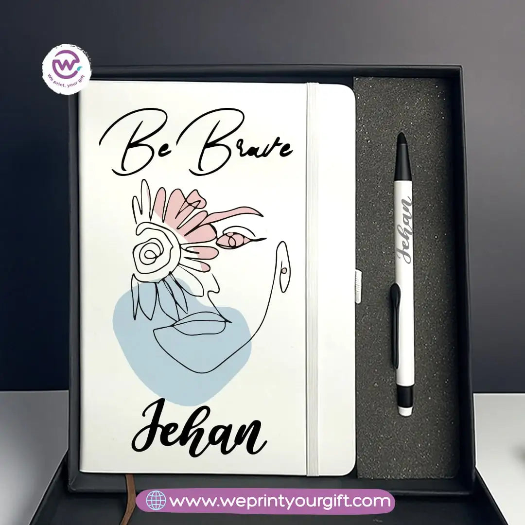 One Line Art Personalized Gift Box – Custom Notebook & Engraved Pen Set - WE PRINT