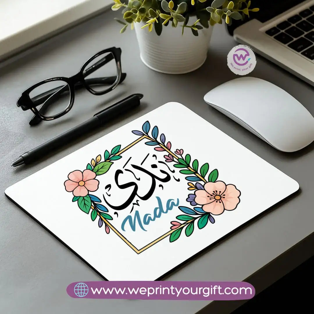 Personalized Mouse Pad with Name – Floral Design - WE PRINT