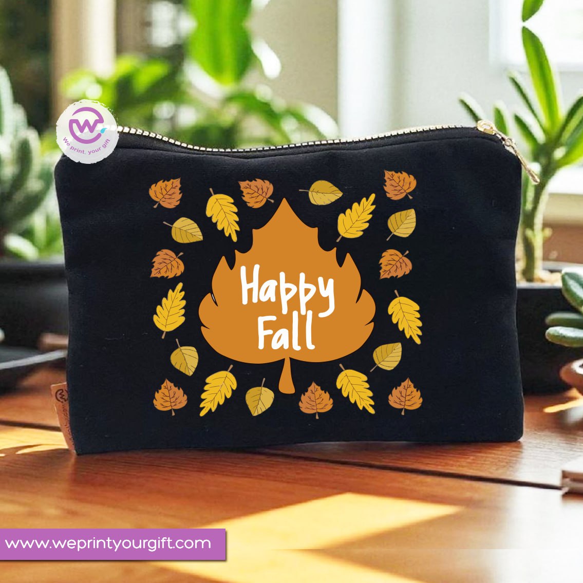 Autumn Theme Makeup Bag & Pencil Case – Cozy Cotton Pouch with Fall Designs