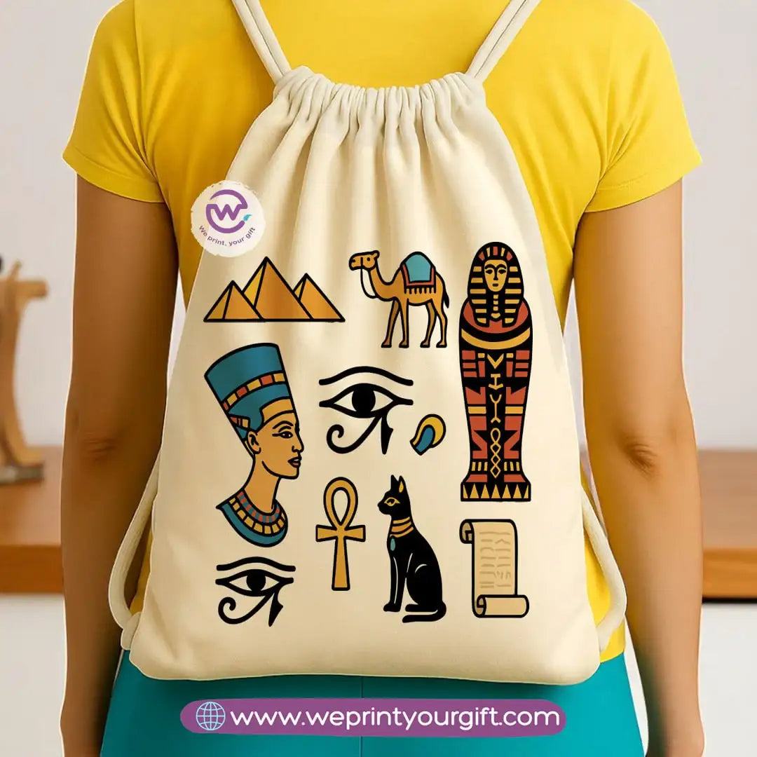 Pharaonic Egyptian Drawstring Backpack โ Ancient Art Inspired Designs - WE PRINT