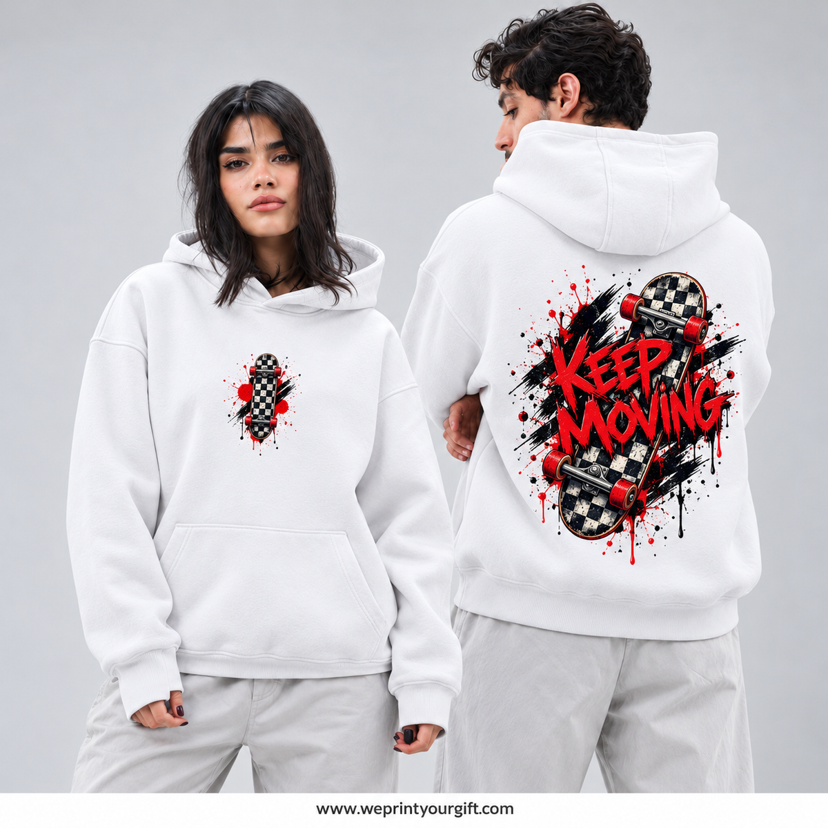 Unisex "Keep Moving" Hoodie - Premium Melton Cotton