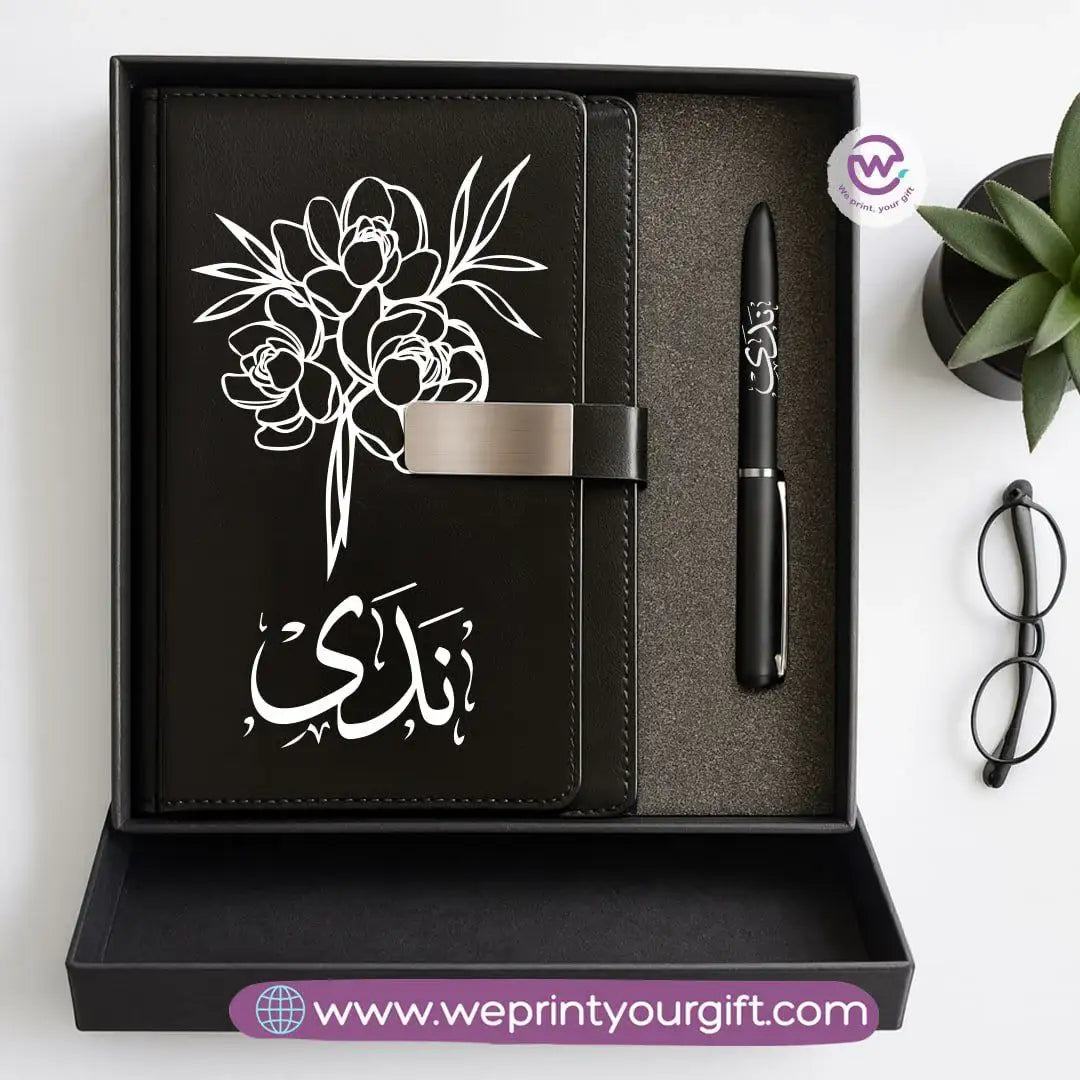 Personalized One Line Art Gift Box – Custom Name Notebook & Engraved Pen - WE PRINT