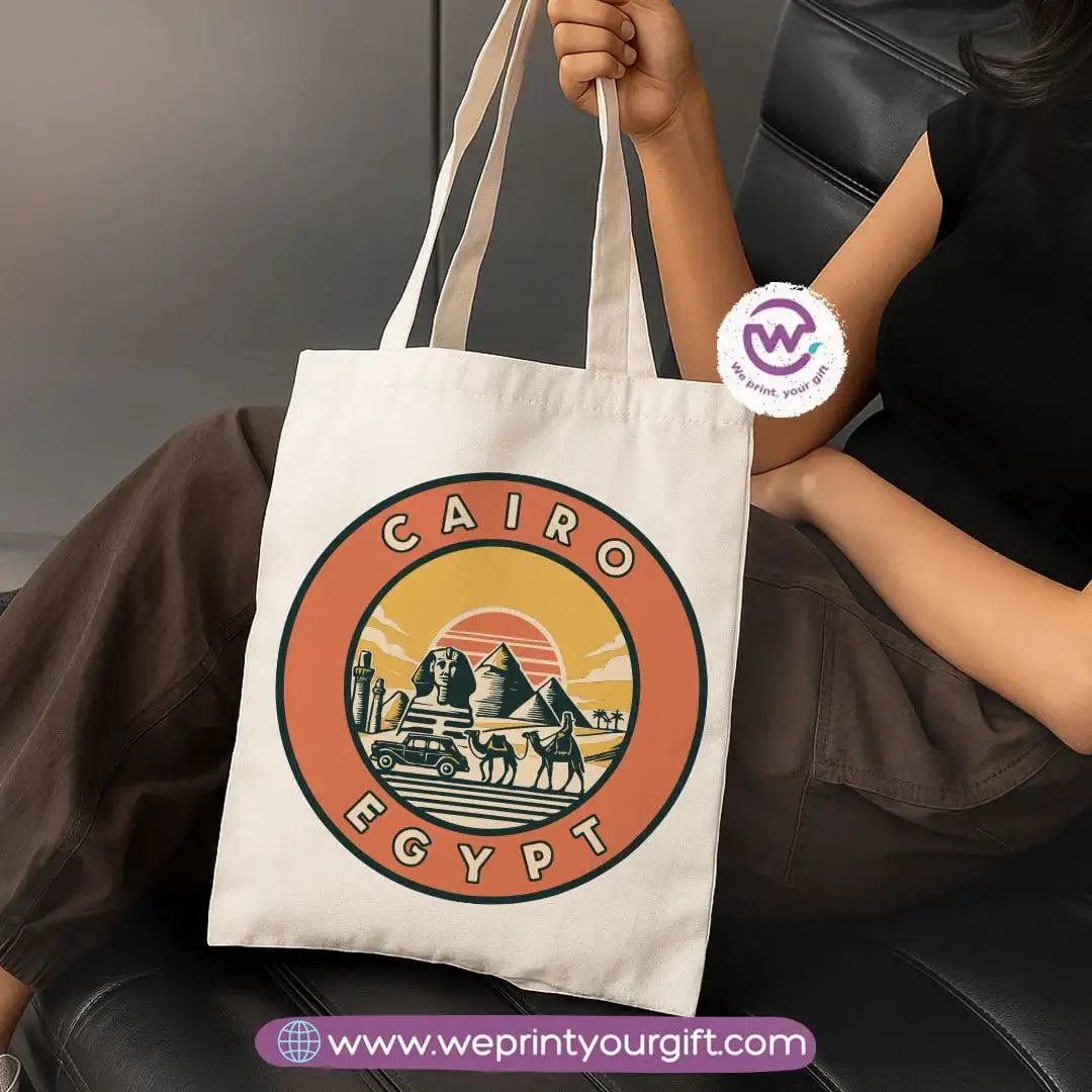 Ancient Egyptian Heritage Canvas Tote Bag – Premium Heavy Fabric - WE PRINT