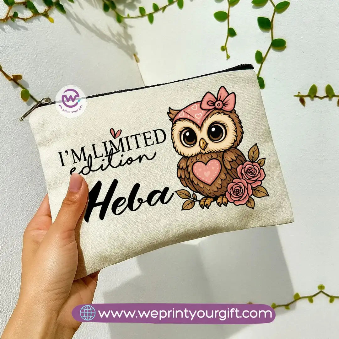 Cute Owl Makeup Bag & Pencil Case – Premium Cotton Pouch with Adorable Designs - WE PRINT