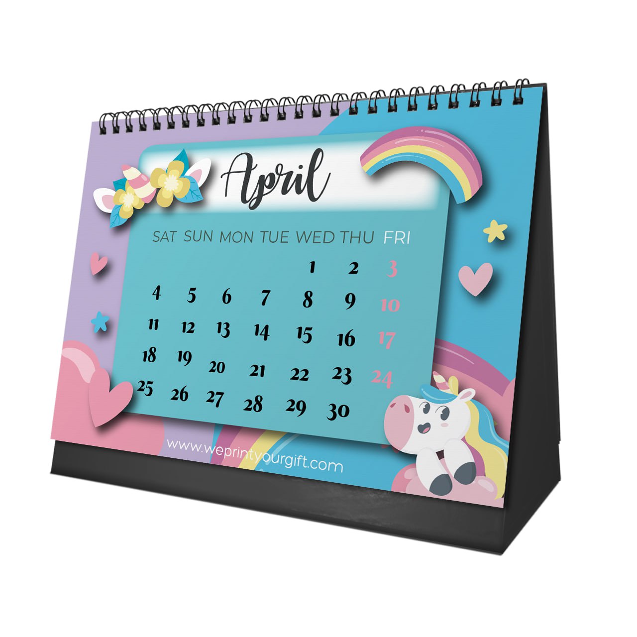 Unicorn Desk Calendar 2026