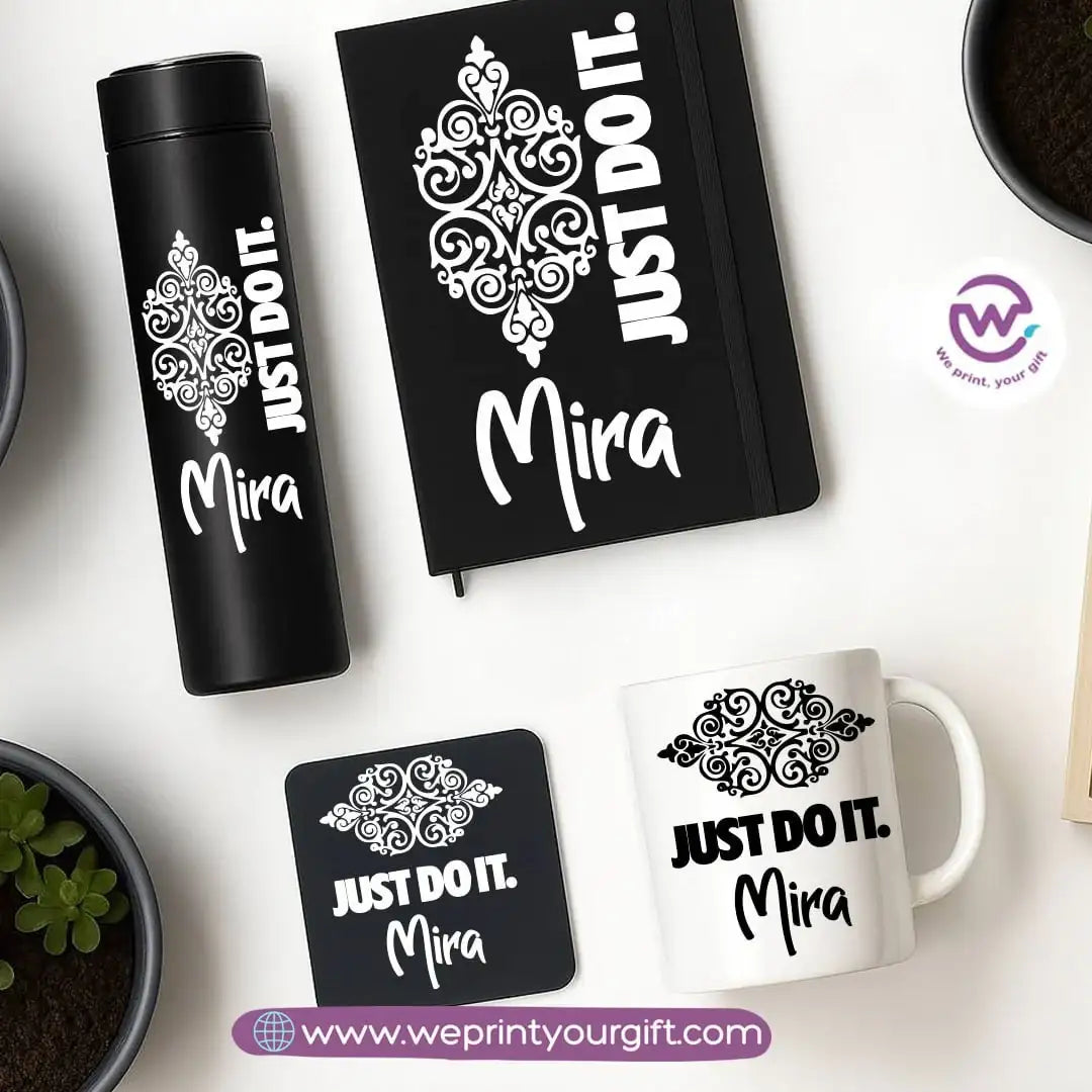 Personalized Motivational Gift Set with Name โ 4 Pieces (Black Edition) - WE PRINT
