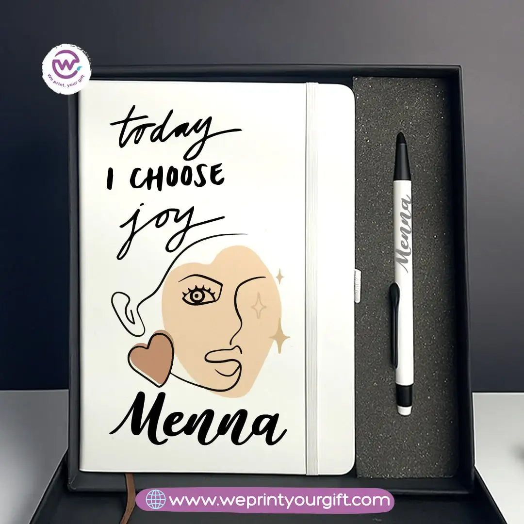 One Line Art Personalized Gift Box – Custom Notebook & Engraved Pen Set - WE PRINT