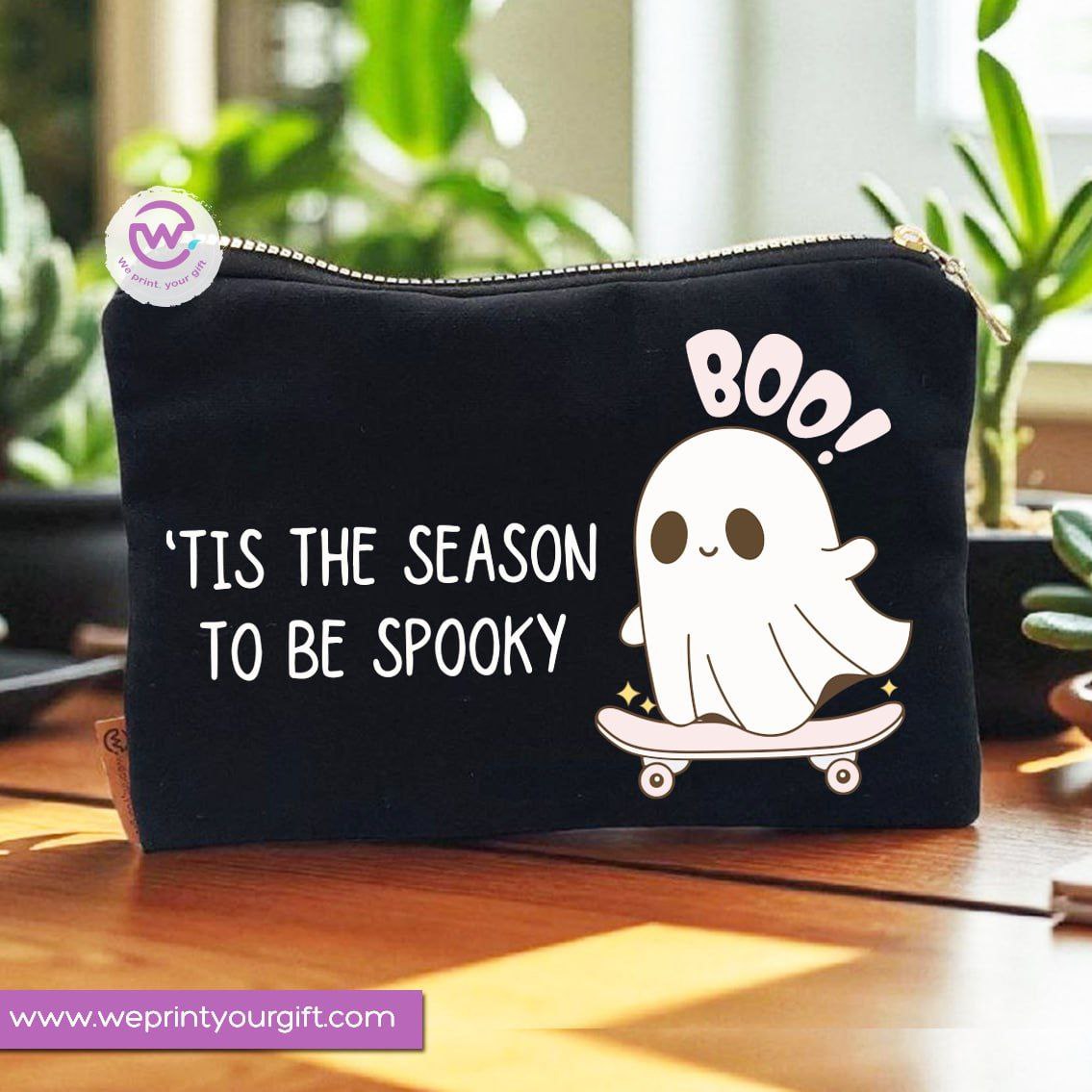 Halloween Makeup Bag & Pencil Case – Spooky Cotton Pouch with Fun Designs