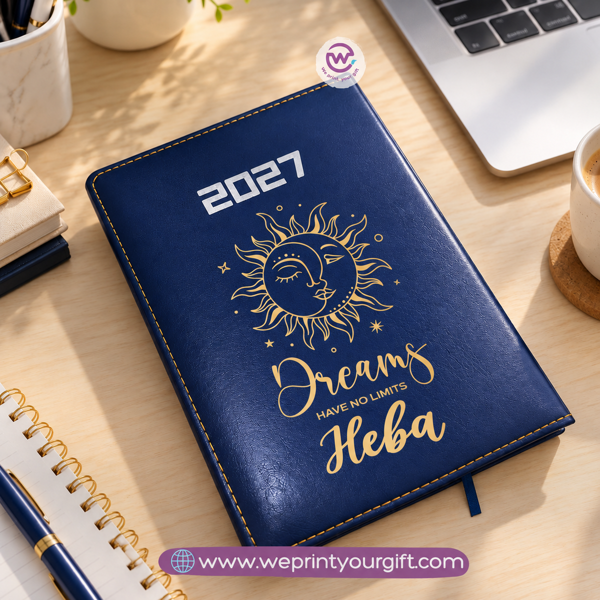 2027 Personalized Agenda – Gold Motivational Designs