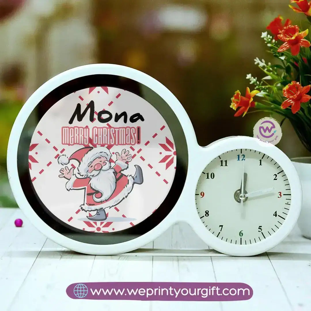 Round Magic Mirror with Clock – Christmas Edition - WE PRINT