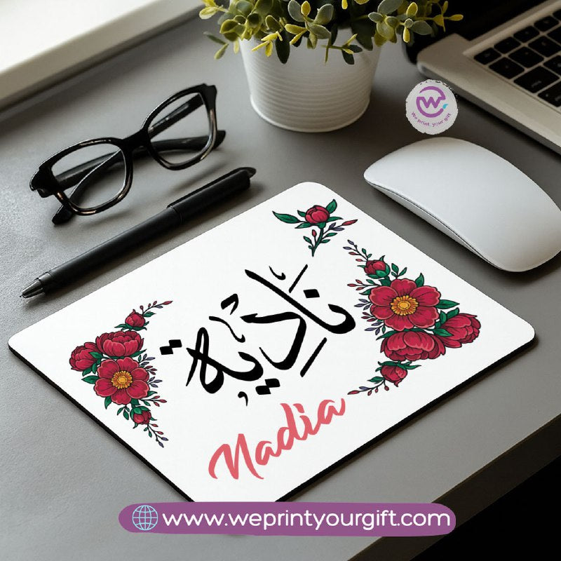 Personalized Mouse Pad with Name – Floral Design