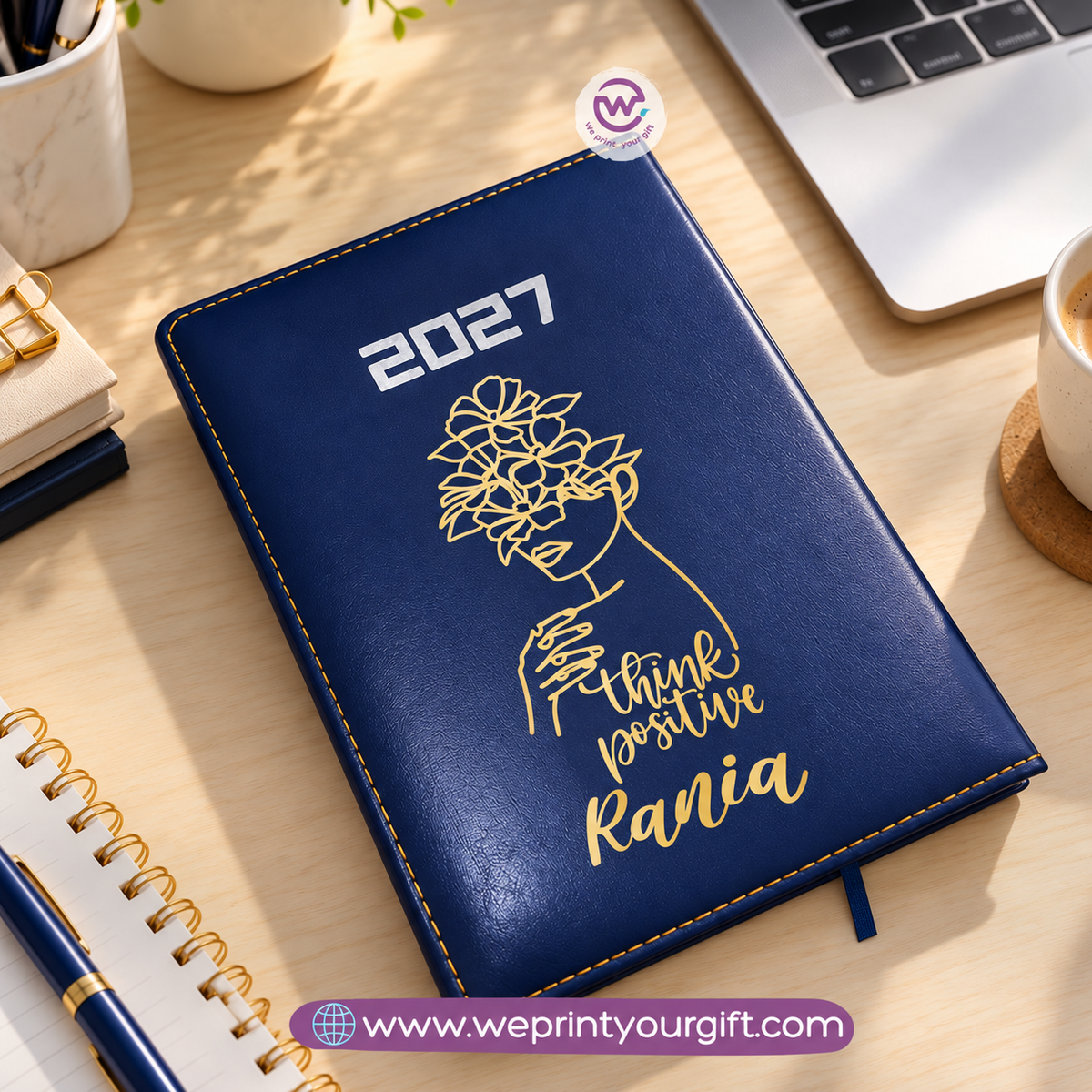 2027 Personalized Agenda – Gold Motivational Designs