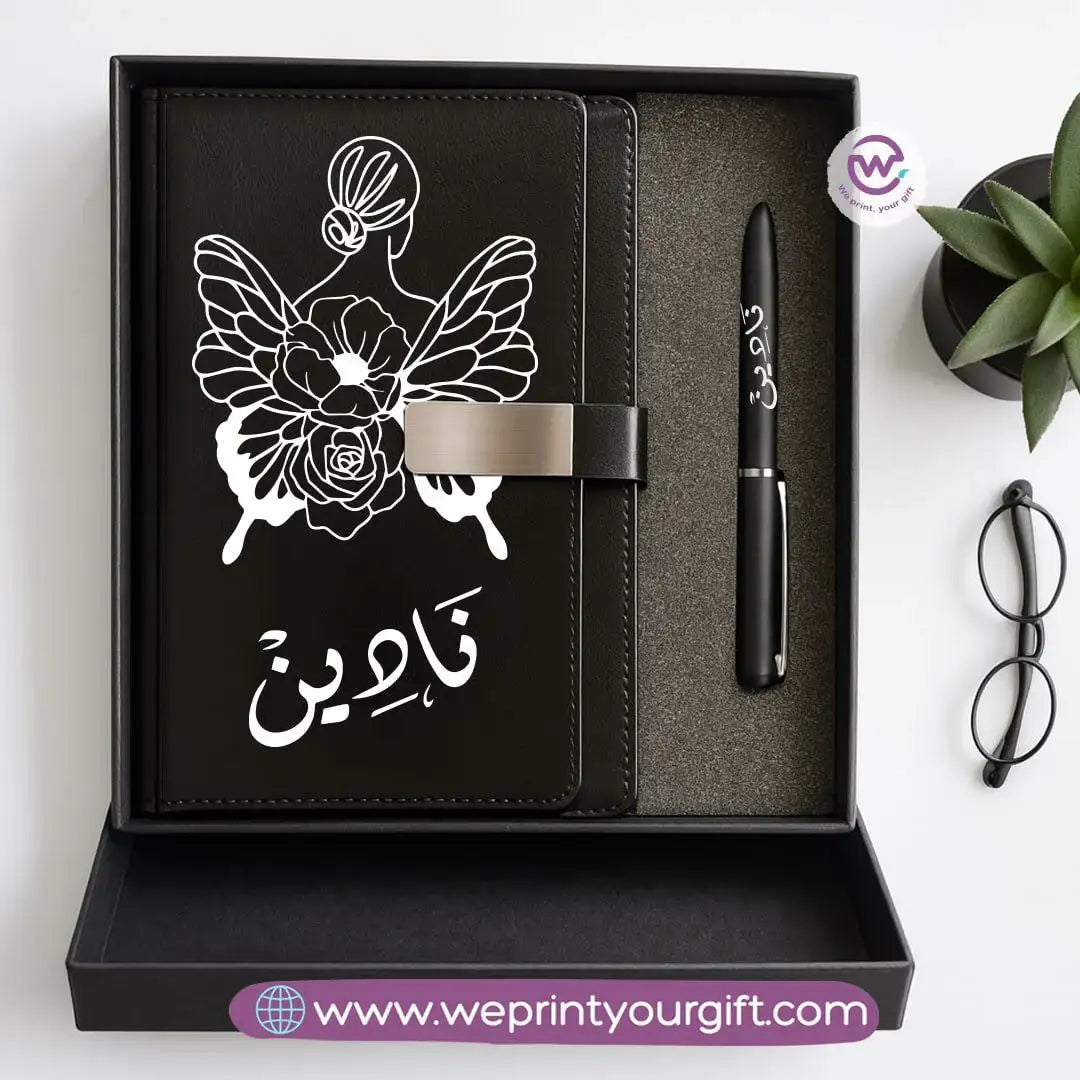 Personalized One Line Art Gift Box – Custom Name Notebook & Engraved Pen - WE PRINT