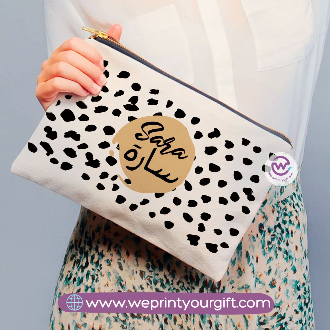 Makeup pouch with names