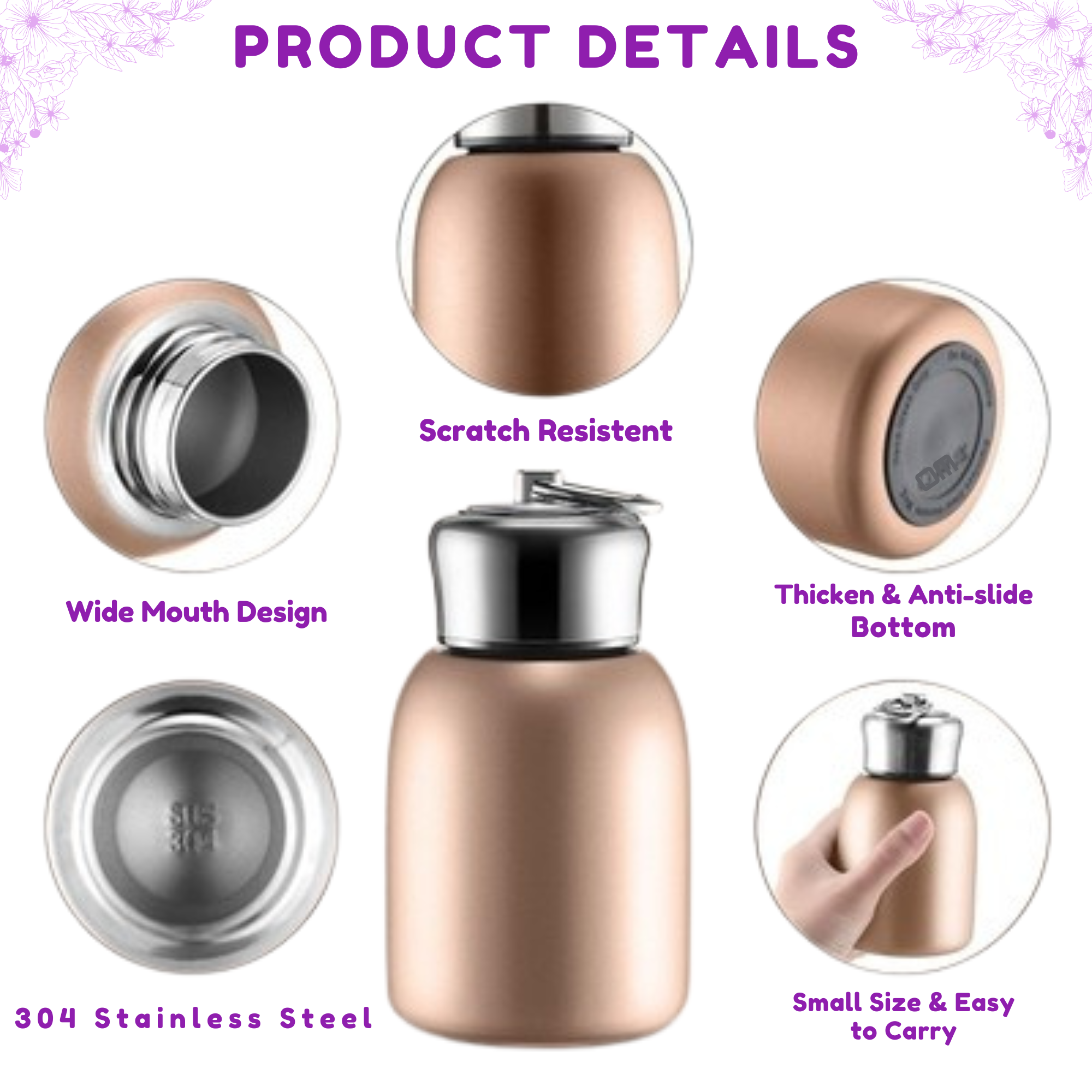 Mini Thermal Coffee Mug – 300ml | 304 Stainless Steel | Customization Options