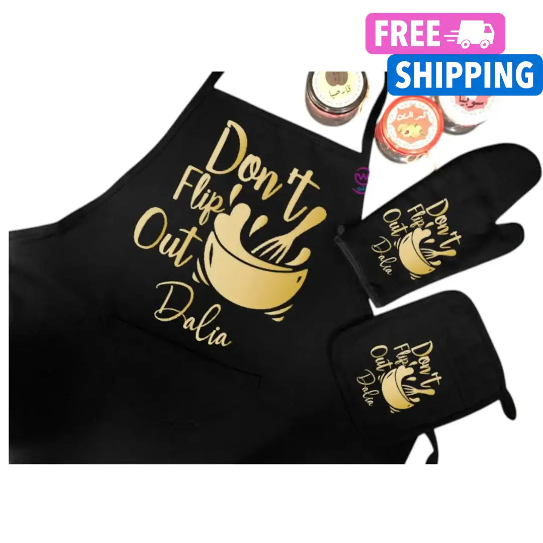 Personalized Kitchen Apron Set -3 Pieces -A - WE PRINT