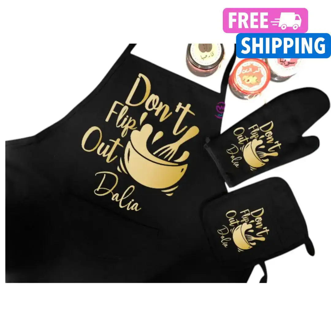 Personalized Kitchen Apron Set -3 Pieces -A - WE PRINT
