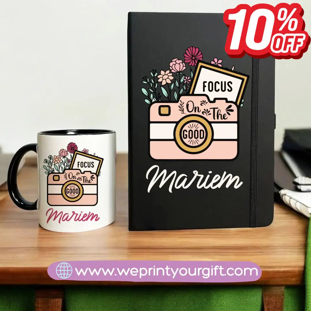 Retro Personalized Mug & Notebook Set – Custom Name Gift | We Print Your Gift - WE PRINT