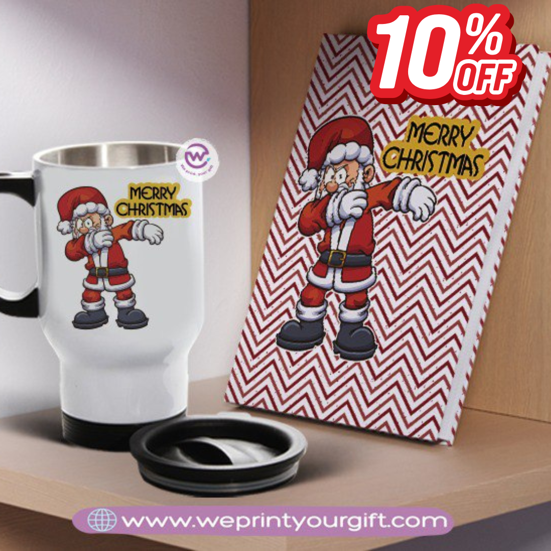 Christmas Notebook & Travel Mug Set – Festive Personalized Gift | We Print Your Gift