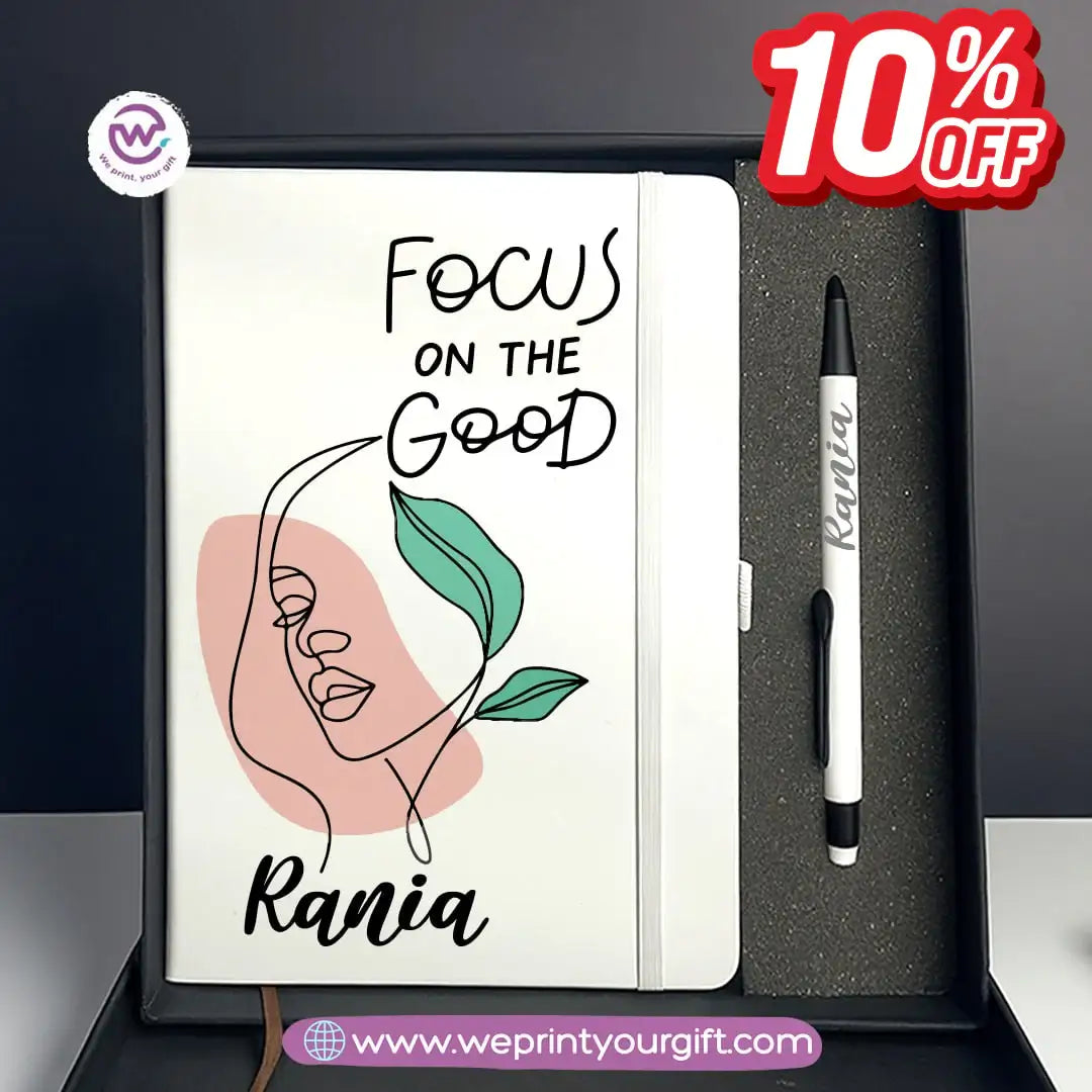 One Line Art Personalized Gift Box – Custom Notebook & Engraved Pen Set - WE PRINT