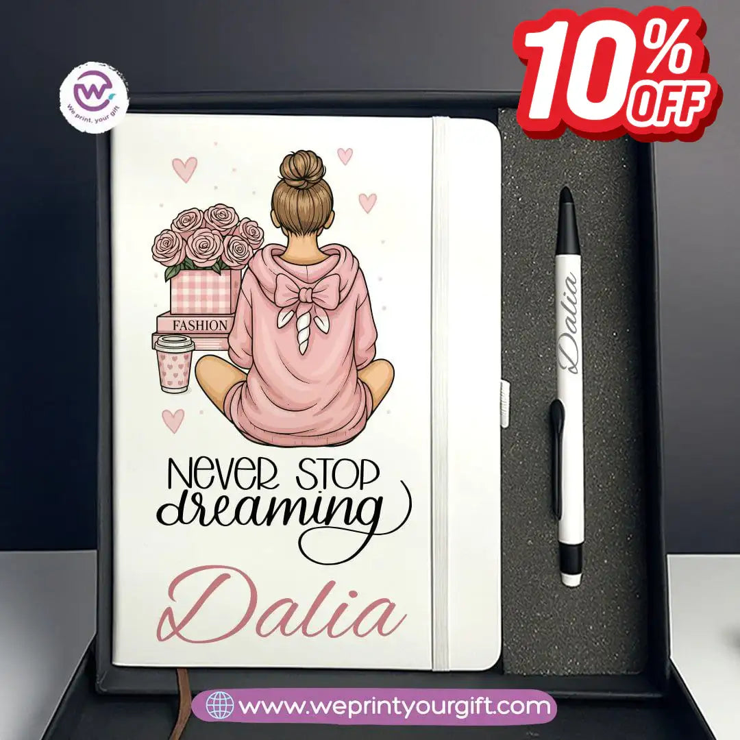 Digital Art Motivational Gift Box โ Personalized Notebook & Engraved Pen - WE PRINT