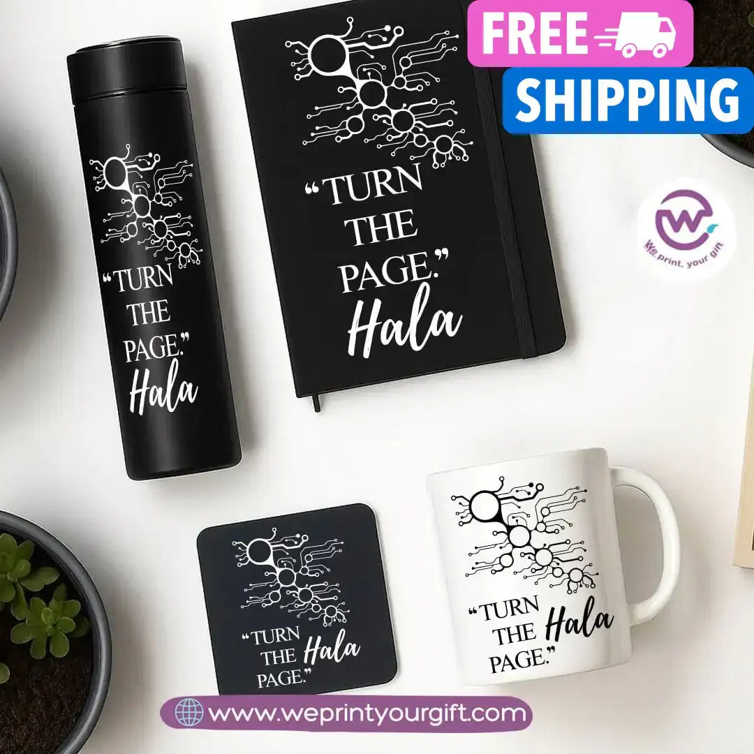 Personalized Motivational Gift Set with Name โ 4 Pieces (Black Edition) - WE PRINT