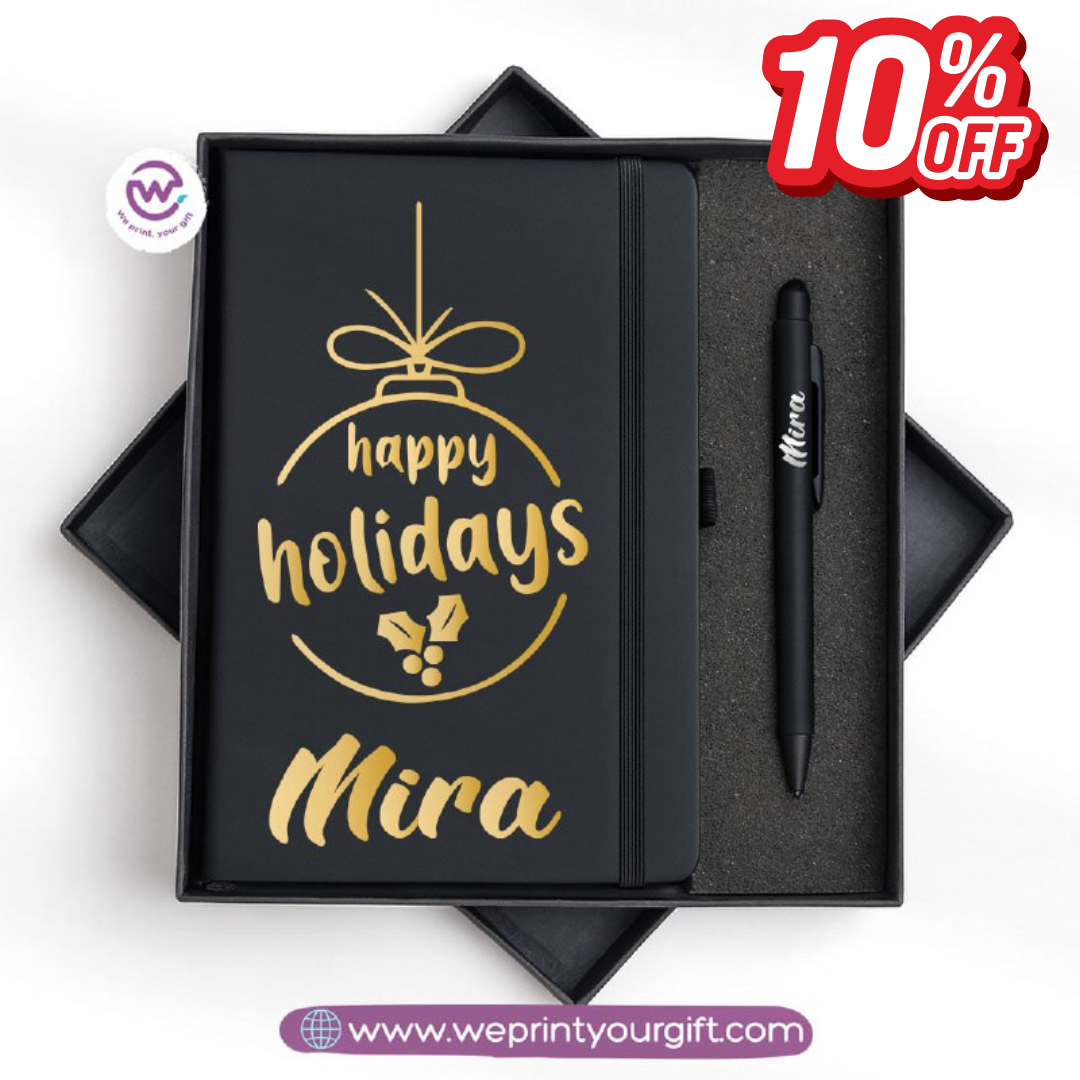 Christmas Special โ Personalized Notebook & Engraved Pen Gift Box